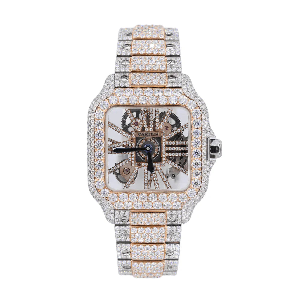 CS SKELETON TWO-TONE | Stainless Steel 41mm Moissanite Watch