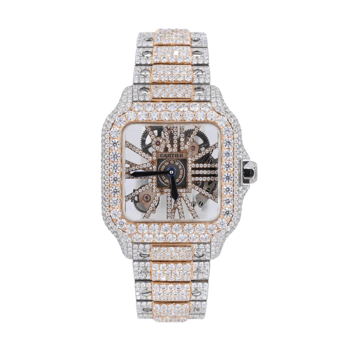 CS SKELETON TWO-TONE | Stainless Steel 41mm Moissanite Watch